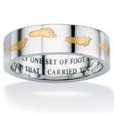 Footprints in the sand engraved ring